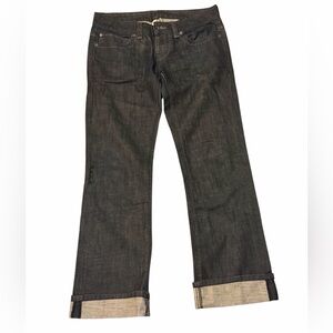 DC Women’s Denim Jeans Straight Leg Resin Wash Button Fly Short Rise Cuff